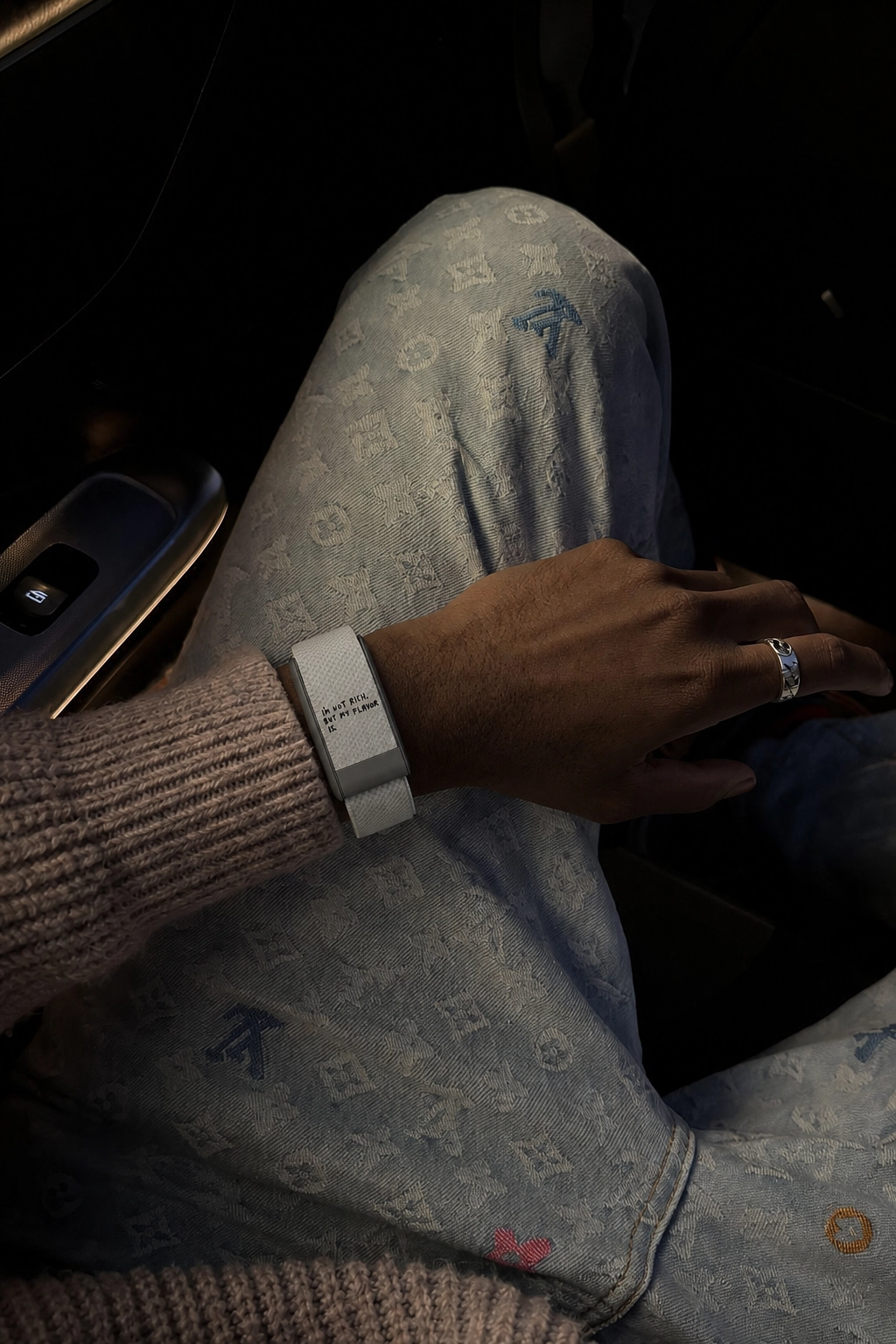 Customer wearing a Saint & Co band